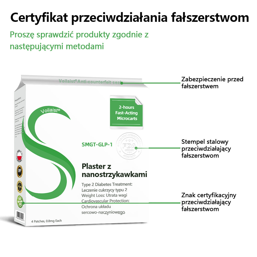 Voilaist® SMGT-GLP-1 Nano Microneedle Patch(⚡Bezbolesny, długotrwały, zwalczający cukrzycę, otyłość i choroby układu krążenia)