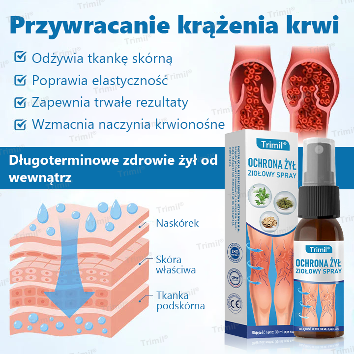Trimil® Ziołowy Spray na Ochronę Żył -🎯 Klinicznie udowodniono, że eliminuje żylaki w zaledwie 7 dni!